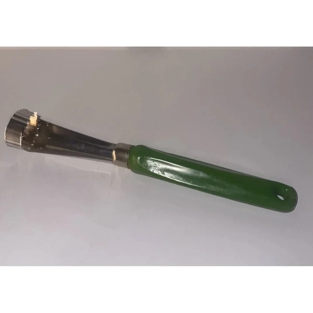 Vtg Apple Corer Kitchen Utensil Olive Green Plastic Handle Made Hong Kong